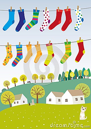 Happy socks from free breeding Vector Illustration
